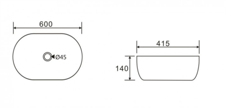 Раковина накладная Koller Pool ROUND (60х41.5) RN-0600-WB