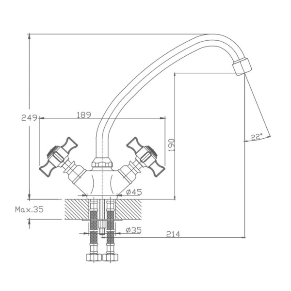 Смеситель для кухни Haiba HB4924