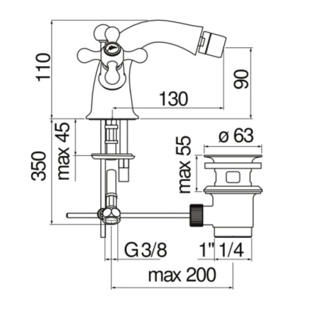 Смеситель для биде Nobili Grazia GRC5119/6BR