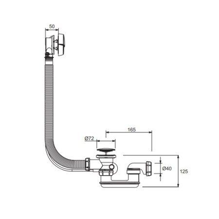 Слив-перелив для ванны Jacob Delafon E70174-CP