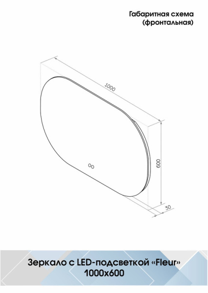 Зеркало с подсветкой (100x60) Continent Fleur ЗЛП2296