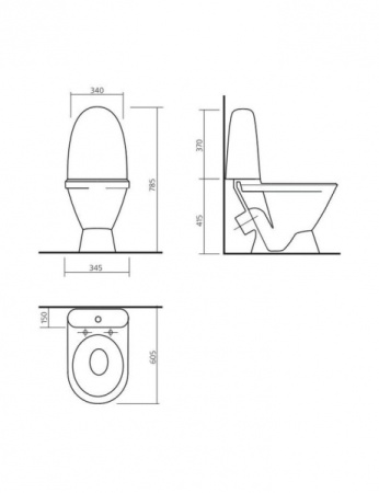 Унитаз-компакт Sanita Виктория Эконом VICSACC01090111