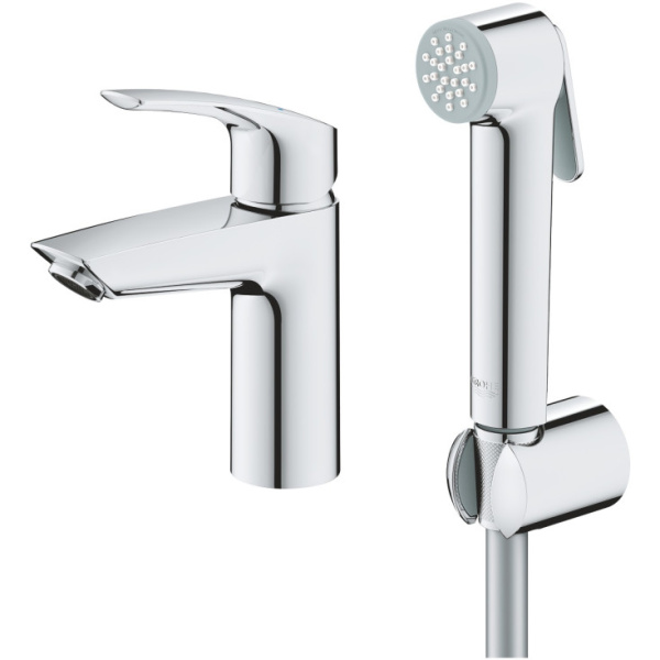 Смеситель для раковины с гигиеническим душем GROHE Eurosmart 23124 003 (23124003) хром