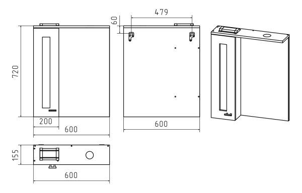 Зеркало-шкаф (60х72) Misty Урал 60 левый Э-Ура-04060-021Л