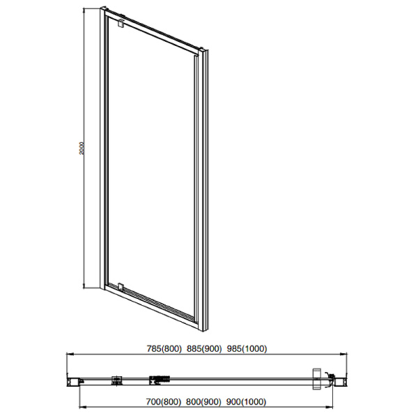 Душевая дверь Aquatek 90 AQ ARI PI 09020BL