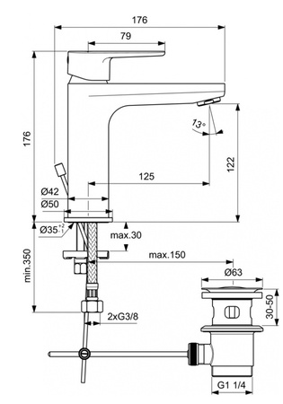 Смеситель для раковины Ideal Standard Cerafine Model O BC699AA