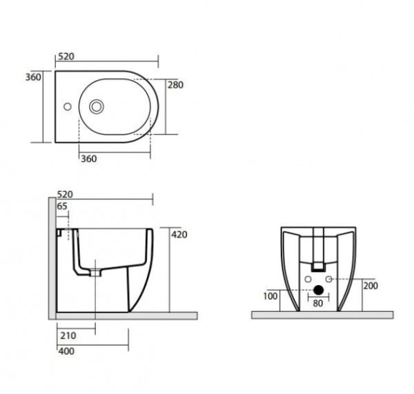 Биде напольное Kerasan Flo 312001*1
