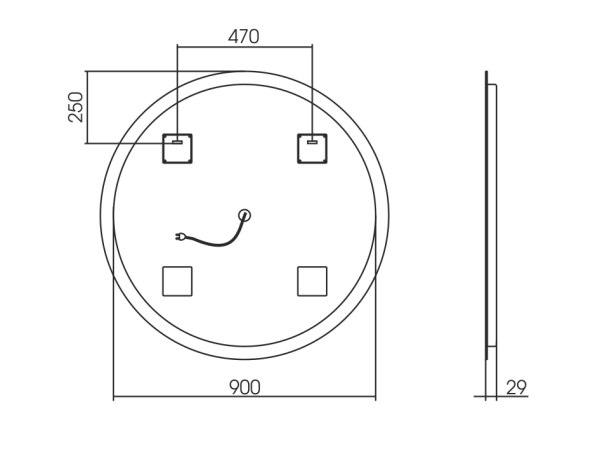 Зеркало (100х100) Silver Mirrors  Savanna LED-00002603