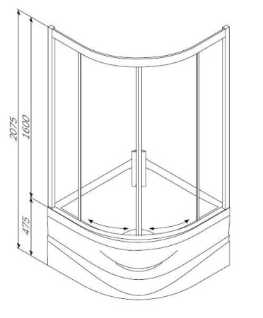 Душевой уголок без поддона (90x90) AM.PM Like Deep W80G-301A090MT