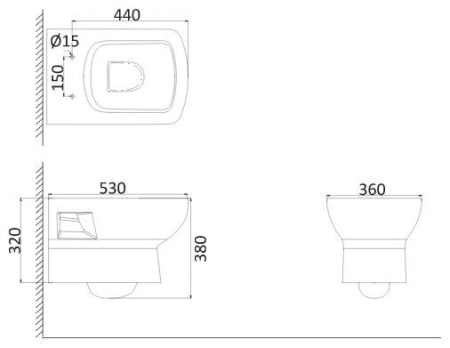 Унитаз-компакт Creo Decart DC1001+DC1002