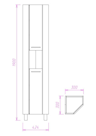 Пенал напольный Onika Дюна 30 403034