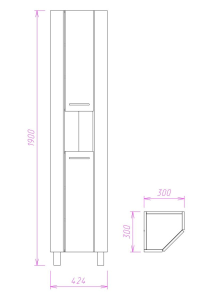 Пенал напольный Onika Дюна 30 403034