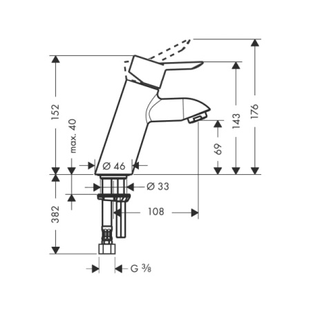 Смеситель для раковины без донного клапана HANSGROHE Focus S 31711000