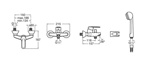 Смеситель для ванны-душа с ручным душем Roca Logica A5A0127C00