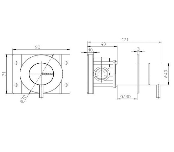 Смеситель для душа Bossini Nobu INZ219.075 нержавеющая сталь матовая