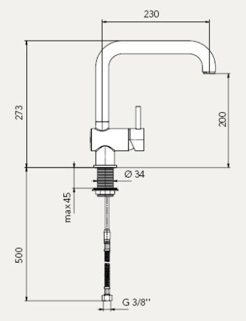 Смеситель для мойки Webert INDO Eisinger steel