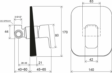 Смеситель для душа Ravak 10° Free black-TD F 062.20 X070157