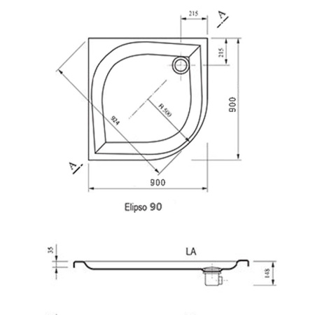 Душевой поддон Ravak Elipso La A227701210