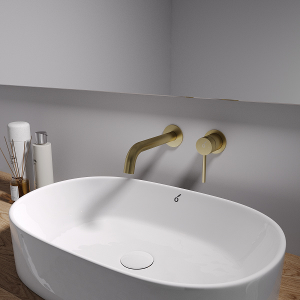 Смеситель для раковины скрытого монтажа Oliveeka OL-88869017-BG, золотой матовый