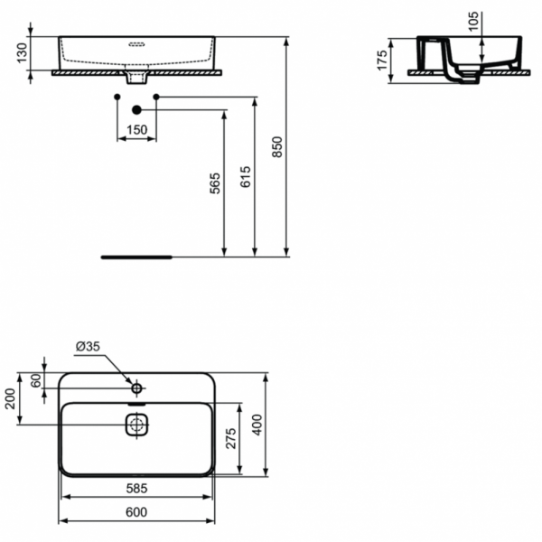 Раковина накладная Ideal Standard Strada II 60 T299801