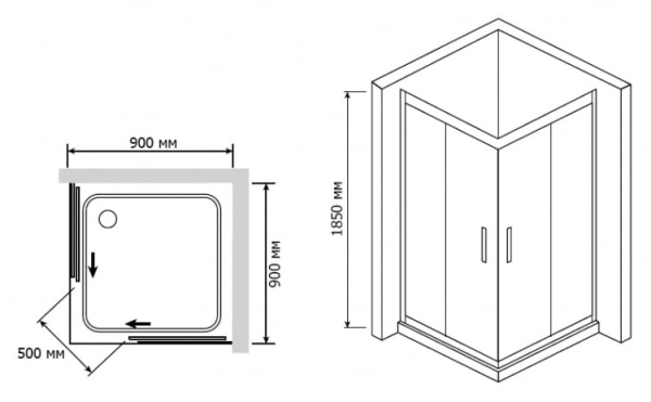 Душевой угол 90x90x185 RGW CL-32 04093299-11