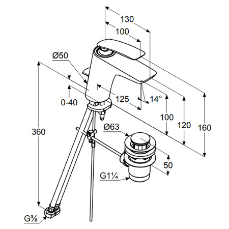 Смеситель для раковины с донным клапаном Kludi Balance 520230575 хром
