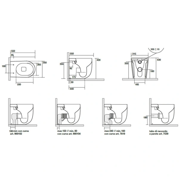 Унитаз приставной безободковый Kerasan Nolita 531811 зеленый матовый, без сиденья