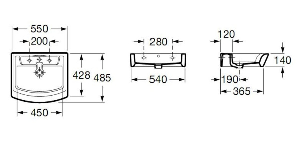 Раковина подвесная (55x48) Roca Hall  327881000