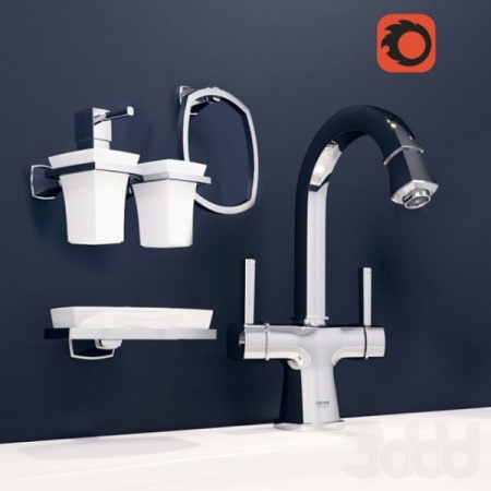 Смеситель для раковины, с двумя рукоятками Grohe Grandera 21107 000 (21107000) хром