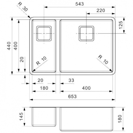 Мойка кухонная Reginox Texas L (18x40+40x40) 43207