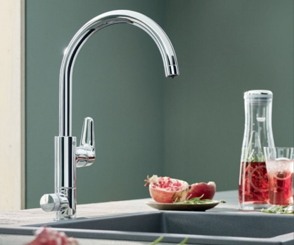 Смеситель для кухни с фильтром Grohe Blue Pure Bau Curve 3038 5000 (30385000) хром Смеситель для кухни с фильтром Grohe Blue Pure Bau Curve 3038 5000 (30385000) хром