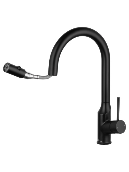 Смеситель для кухни с выдвижным изливом WONZON & WOGHAND, черный матовый WW-A21252-MB Смеситель для кухни с выдвижным изливом WONZON & WOGHAND, черный матовый WW-A21252-MB