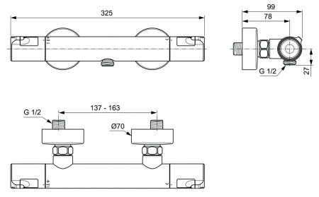 Термостат для душа Ideal Standard Ceratherm T50 A7214AA