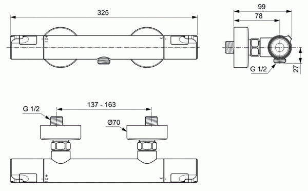 Термостат для душа Ideal Standard Ceratherm T50 A7214AA