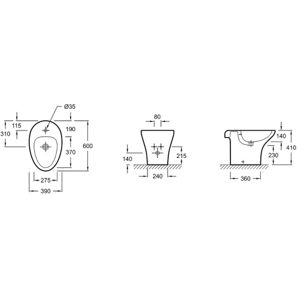 Биде напольное Jacob Delafon Nouvelle Vague EBD0002-00
