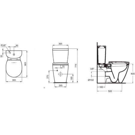 Чаша унитаза напольного Ideal Standard Connect E781801