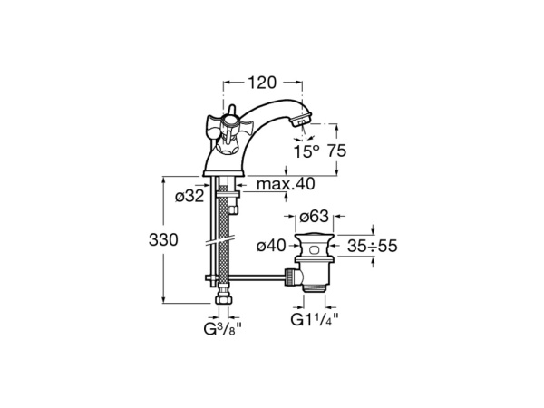 Смеситель для раковины Roca Florentina 5072118A0