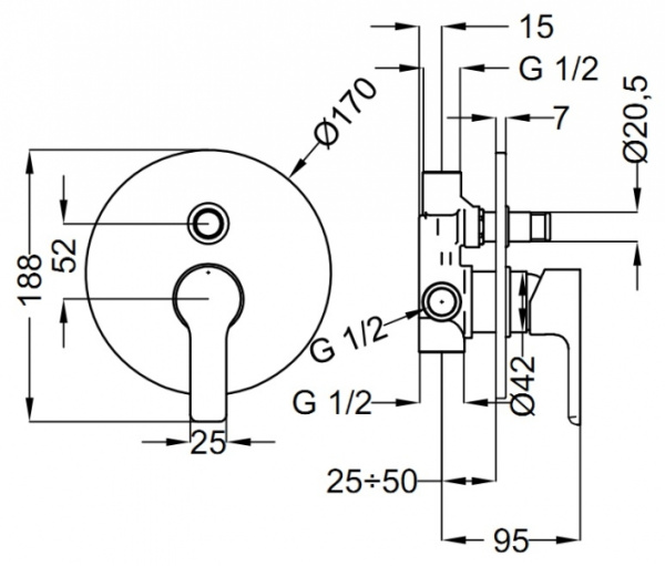 Смеситель для душа Teorema Goodlife 86010110041