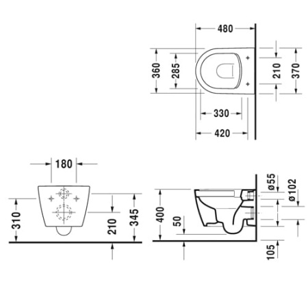 Унитаз подвесной Duravit 45300900A1