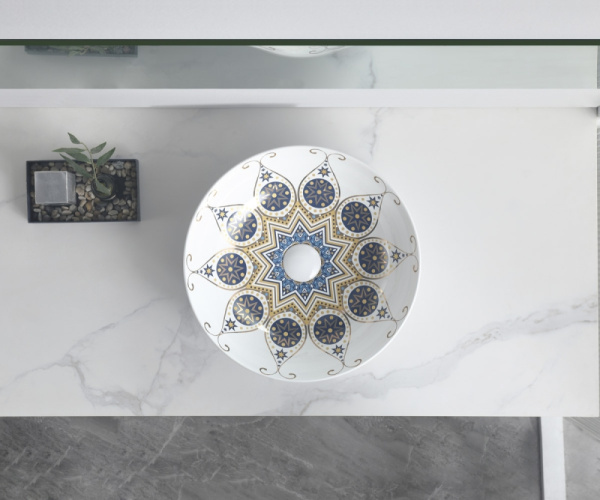 Накладная раковина (40,5х40,5) Bronze de Luxe Lotos 5008 