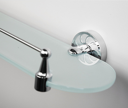 Полка стеклянная с бортиком WasserKRAFT Isen K-4044