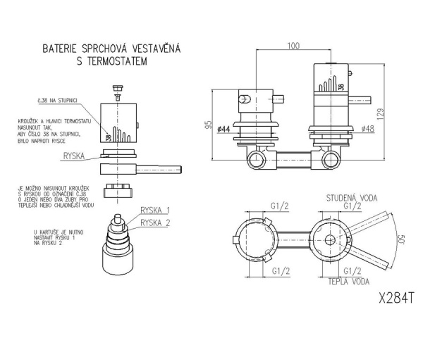 Смеситель встариваемый для ванны Rav Slezak X284T
