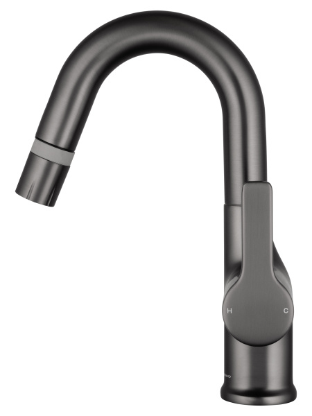 Смеситель для раковины с выдвижным изливом WONZON & WOGHAND, темный графит WW-FE01L212-BGG Смеситель для раковины с выдвижным изливом WONZON & WOGHAND, темный графит WW-FE01L212-BGG