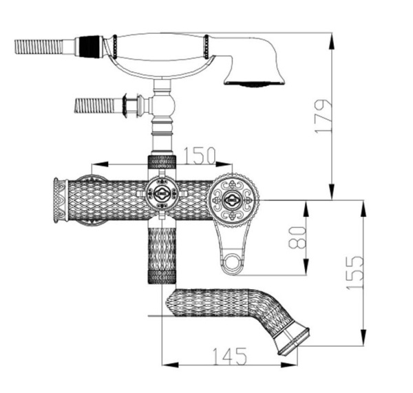 Cмеситель для ванны Zorg A 400W-BR Cмеситель для ванны Zorg A 400W-BR