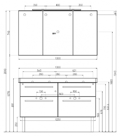Тумба под раковину Villeroy&Boch 2DAY2 A97900E4