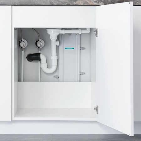 Смеситель для кухни с выдвижным изливом sBox Hansgrohe Talis M54 1jet 72803670 черный матовый