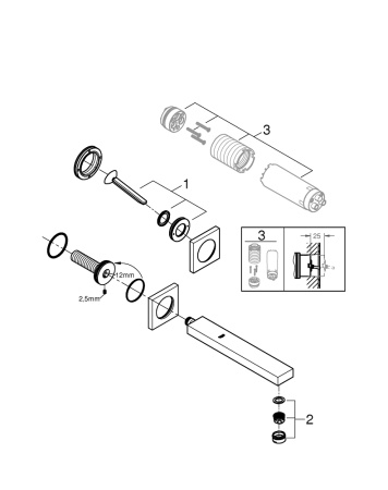Смеситель для раковины на два отверстия Grohe Eurocube Joy 19998 000 (19998000) хром