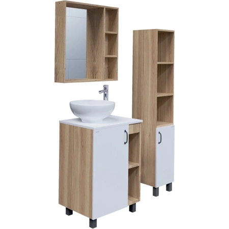 Тумба напольная Grossman ФЛАЙ-70 см 107001  дуб сонома/белая