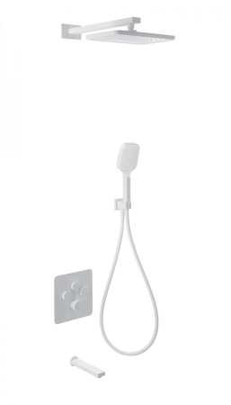 Душевая система с термостатом встраиваемая WONZON & WOGHAND, белый матовый WW-B4005-MW