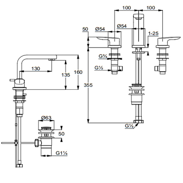 Смеситель для раковины Kludi Pure&Style 343940575